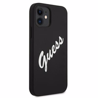 Guess GUHCP12SLSVSBW iPhone 12 mini 5.4" juodas ir baltas kietas dėklas Silikoninis Vintage