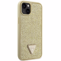 GUESS dėklas IPHONE 13 / 14 / 15 GUHCP14SHDGTPD (Rhinestone trikampis) auksinis