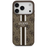 GUESS dėklas telefonui IPHONE 17 Pro, suderinamas su MagSafe GUHMP17LP4RPSW (4G Printed Stripes), rudas