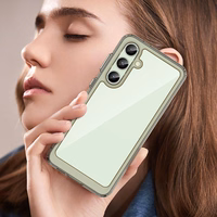 Kosmoso dėklas su gelio rėmu Samsung Galaxy S24 FE - permatomas juodas