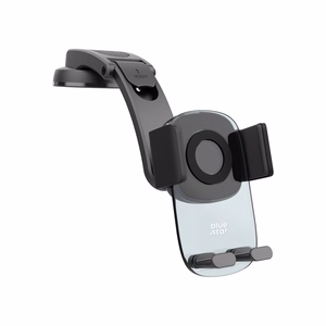 Automobilinis universalus telefono laikiklis Blue Star (Long Neck Crystal) juodas