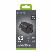 SBS TETRGAN1C45W 45W GaN USB-C sieninis įkroviklis su Power Delivery - juodas
