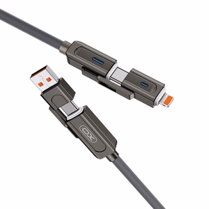 XO cabel NB275 4w1 USB-C - Lightning + USB - USB-C 60W 1,0m szary
