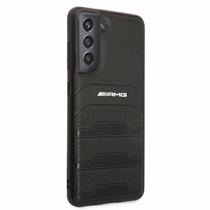 AMG AMHCS21FESGSEBK чехол для Samsung S21 FE G990 чёрный Leather Debossed Lines