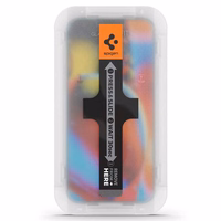 Spigen Glas.tR EZ Fit grūdintas stiklas iPhone 13 / 13 Pro / 14 / 16e – 2 vnt.