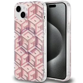 Guess IML GCube Magnetinis dėklas telefonui iPhone 15 Plus / 14 Plus - rožinė