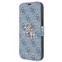 Guess GUBKP13L4GMGBL iPhone 13 Pro / 13 6,1" mėlynas/mėlynas knygutės tipo dėklas 4G Big Metal Logo