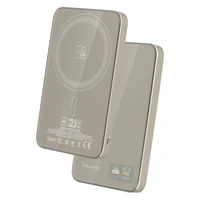 Blavec Išorinė baterija 5000mAh BJ-04 Itin Plona 7,8mm - Type C - 22,5W magnetinė Magsafe 3 in 1 (PBBJ04-MC5GD) auksinė stiklas