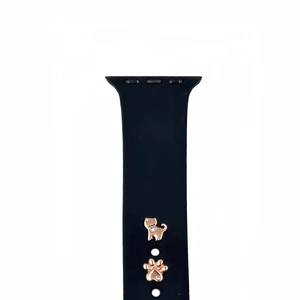 Pin Charms rinkinys laikrodžio dirželiams katė rožinis auksas