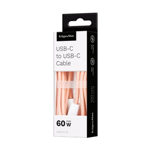 Krüger&Matz Basic USB-C–USB-C laidas, 60 W, 1 m, rožinis