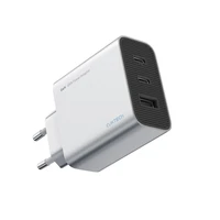 Cuktech 65W GaN sieninis įkroviklis 2xUSB-C 1xUSB-A pilkas