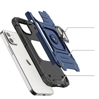 Wozinsky Ring Armor iPhone 14 Plus dėklas telefonui su magnetiniu laikikliu ir žiedu, mėlynos spalvos