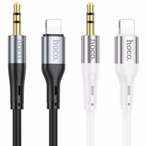 Cable AUX Jack 3,5 mm to Lightning Hoco 1 m UPA22 black
