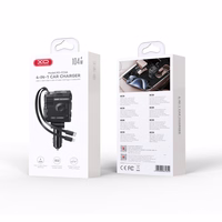 XO automobilinis įkroviklis CC66 104W 1x USB 1x USB-C juodas su kabeliu USB-C ir kabeliu Lightning