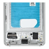 LCD ekranas SAMSUNG S21 5G baltas SOFT OLED su rėmeliu