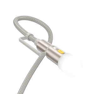 Laidas All-in-one USB C / Lightning į USB C / LED Light Hoco PD 3A 60W 1,2 m U138 pilkas