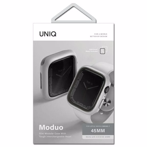 Uniq Moduo dėklas Apple Watch 4/5/6/7/8/SE/SE2 44/45mm - kreminė pilka