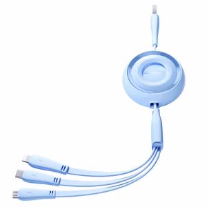 Выдвижной кабель Joyroom Colorful S-A40 3в1 USB-A - USB-C / Lightning / Micro USB 1м (синий)