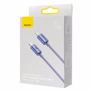 USB laidas Baseus Crystal Shine violetinis Type-C / Lightning 200cm (iki 20W)