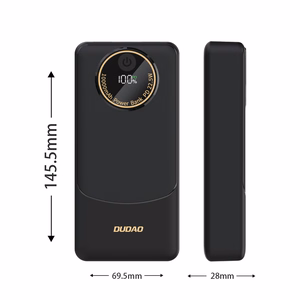 Dudao K12Pro išorinė baterija 22.5W PD 20000mAh USB-A, USB-C - juodas