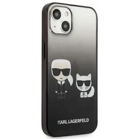 Karl Lagerfeld Gradient Ikonik Karl&Choupette dėklas iPhone 13 mini – juodas