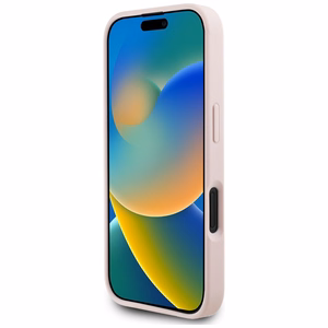 Guess Grained Roses Big 4G logo dėklas telefonui iPhone 16 - rožinis