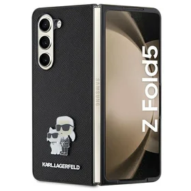 Karl Lagerfeld Saffiano Karl&Choupette Pin dėklas telefonui Samsung Galaxy Z Fold 5 - juodas