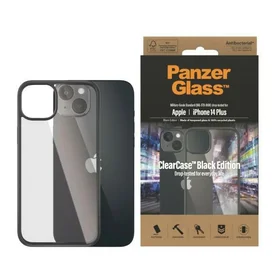 PanzerGlass ClearCase antibakterinis dėklas telefonui iPhone 14 Plus / 15 Plus - skaidrus ir juodas