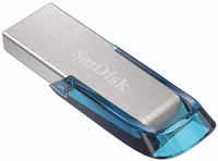 SanDisk Ultra Flair USB atmintukas 128 GB USB A tipo 3.2 Gen 1 (3.1 Gen 1) Mėlyna, Sidabras