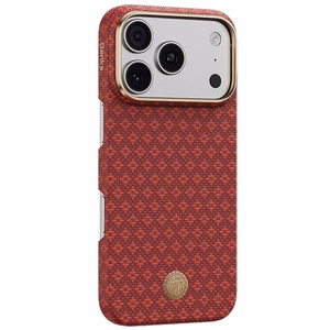Raudonas „Benks Magnetic Armor Air Armor Grid 600D“ kevlaro dėklas su metaliniu rėmeliu (C.K.FL.AP.RD.0073), skirtas iPhone 18 Pro Max / iPhone 17 Pro Max