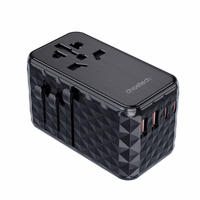 Choetech PD6028 EU / US / AUS / UK kelioninis adapteris 2x USB-C 2x USB-A 100W - juodas