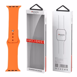 YESIDO WB44 SILIKONINIS DIRŽELIS FOR iWATCH L 42/44/45 (97+140) #10 ORANGE