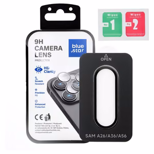 Camera Lens Protector BLUE STAR Easy Install for SAMSUNG A36 black