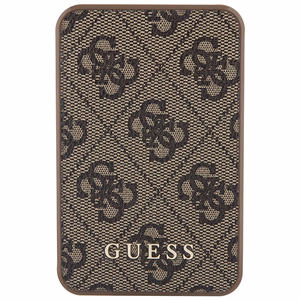 Guess Išorinė baterija 15W GUPB5LP4GEGW 5000mAh ruda/ruda 4G Odinis Metalinis Logotipas