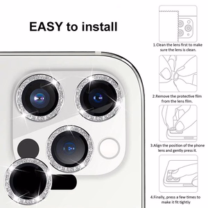 Apsauginis stiklas HARD DIAMOND kamerai (LENS) Iphone 15 Pro/15 Pro Max sidabrinis (3 vnt.)