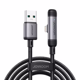 Joyroom S-A56 EnjoyX serijos 90° USB-A - Lightning 3A kabelis 1.2m - juodas