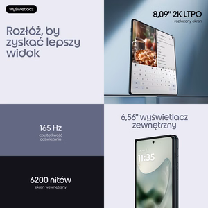 Motorola razr fold 20,6 cm (8.09") Dviguba SIM jungtis Android 16.0 5G C tipo USB 16 GB 512 GB 6000 mAh Juoda