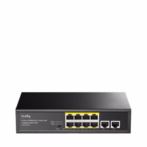 Cudy FS1010PG tinklo komutatorius Fast Ethernet (10/100) Maitinimas per Eternetą (PoE) Juoda