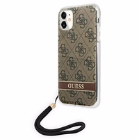 Guess GUOHCN61H4STW iPhone 11 rudas/rudas kietas dėklas 4G Print Dirželis