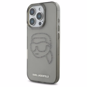Karl Lagerfeld KLHCP16XHKHDCELK iPhone 16 Pro Max 6.9" juodas/juodas kietas dėklas IML Rhinestones Karl galva