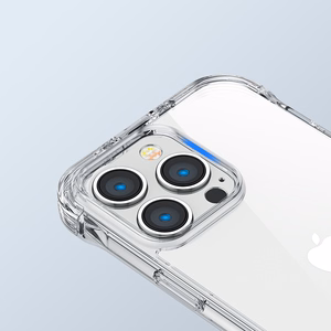 Joyroom Defender serijos dėklas iPhone 14 Plus šarvuotas kablio dėklas su stovu skaidrus (JR-14H3)