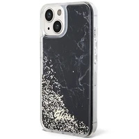 Guess Liquid Glitter Marble dėklas telefonui iPhone 14 - juodas