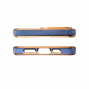 Lighting Color Case для Samsung Galaxy A12 5G золотая рамка гелевая крышка синий