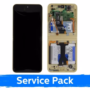Ekranas skirtas Samsung F741 Z Flip6 (INNER) su rėmeliu / Yellow / (Service Pack) +INCLUDING BATTERY