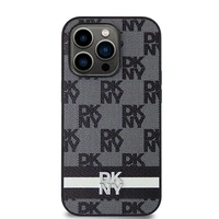 DKNY odinis languotas mono raštas ir spausdintos juostelės dėklas iPhone 14 Pro - juodas