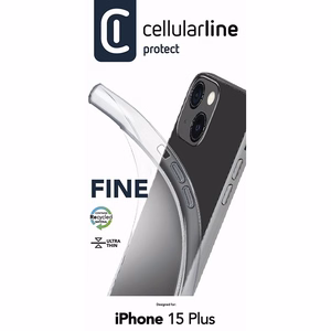 Cellularline Fine dėklas, skirtas iPhone 15 Plus, skaidrus