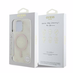 Guess IML 4G fonas Magnetinis dėklas telefonui iPhone 16 Pro - balta