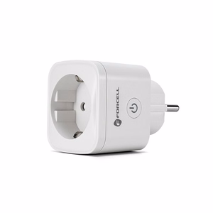 FORCELL F-ENERGY EU02 išmanusis kištukas 230V su WiFi, programuotoju ir Tuya/Amazon Alexa palaikymu - baltas