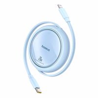 Baseus Free2Pull - 20 W USB-C į Lightning ištraukiamas kabelis, 1 m (mėlynas)