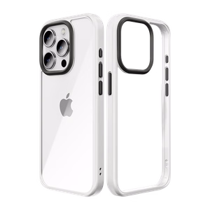 Rock Guard serijos dėklas Iphone 15 Plus permatomas-baltas